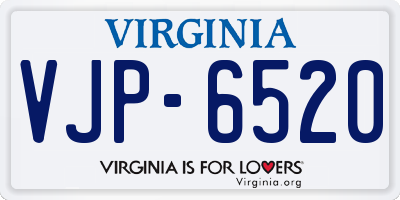 VA license plate VJP6520