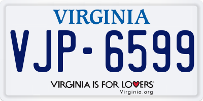 VA license plate VJP6599