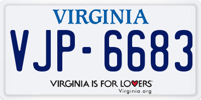 VA license plate VJP6683