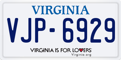 VA license plate VJP6929