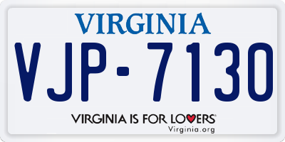 VA license plate VJP7130