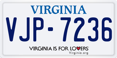 VA license plate VJP7236
