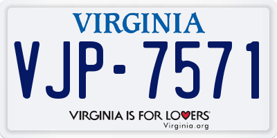 VA license plate VJP7571