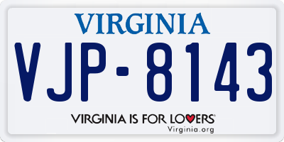VA license plate VJP8143