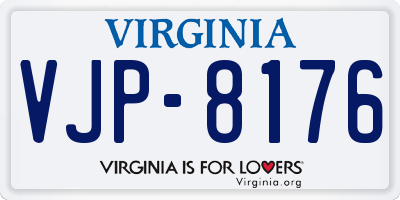 VA license plate VJP8176