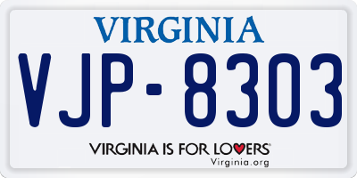 VA license plate VJP8303