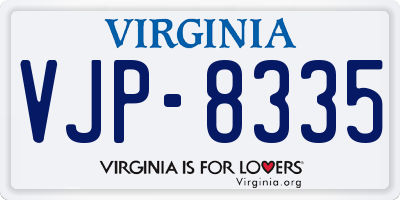 VA license plate VJP8335