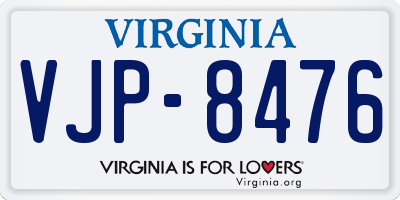 VA license plate VJP8476
