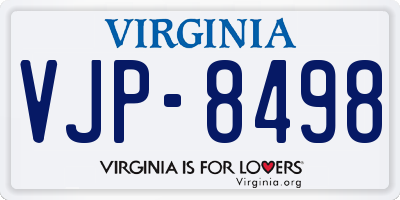 VA license plate VJP8498