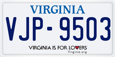 VA license plate VJP9503