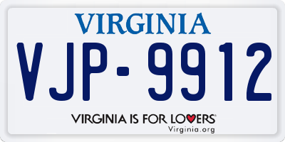VA license plate VJP9912