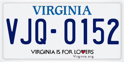 VA license plate VJQ0152