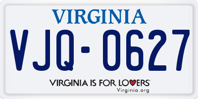 VA license plate VJQ0627