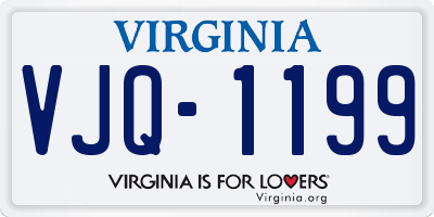 VA license plate VJQ1199