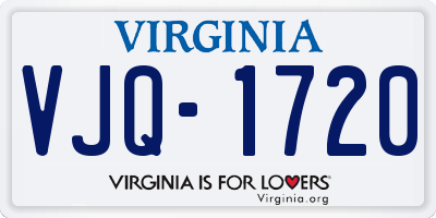 VA license plate VJQ1720