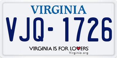 VA license plate VJQ1726