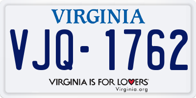 VA license plate VJQ1762