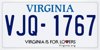 VA license plate VJQ1767