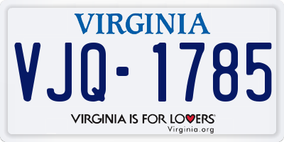 VA license plate VJQ1785