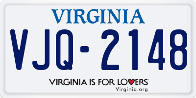 VA license plate VJQ2148