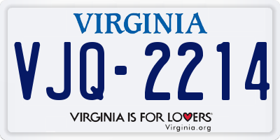 VA license plate VJQ2214