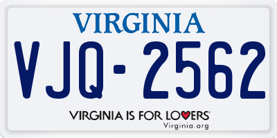 VA license plate VJQ2562