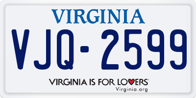 VA license plate VJQ2599