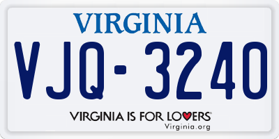 VA license plate VJQ3240