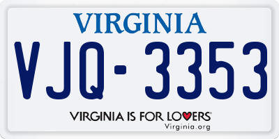 VA license plate VJQ3353