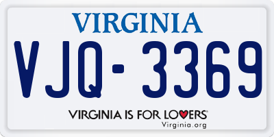 VA license plate VJQ3369