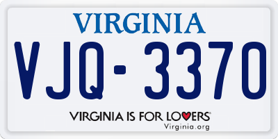 VA license plate VJQ3370