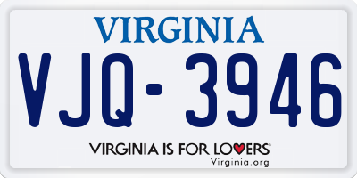 VA license plate VJQ3946