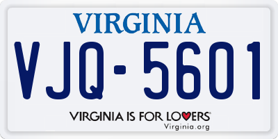 VA license plate VJQ5601