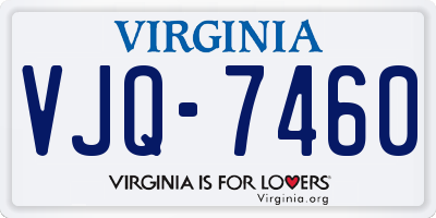 VA license plate VJQ7460