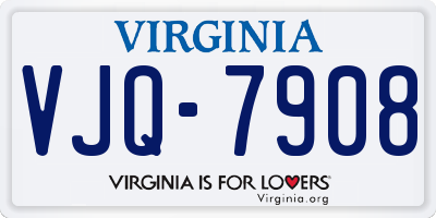 VA license plate VJQ7908