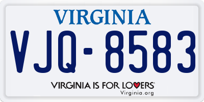 VA license plate VJQ8583