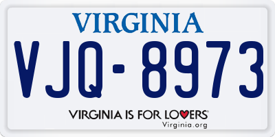 VA license plate VJQ8973