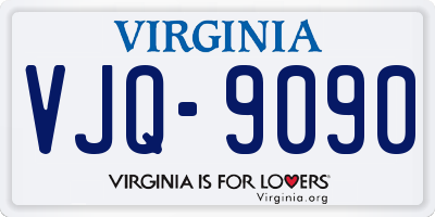VA license plate VJQ9090