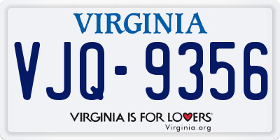 VA license plate VJQ9356