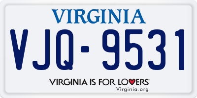 VA license plate VJQ9531