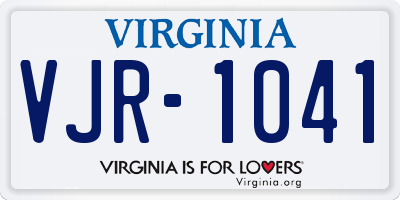VA license plate VJR1041