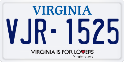 VA license plate VJR1525