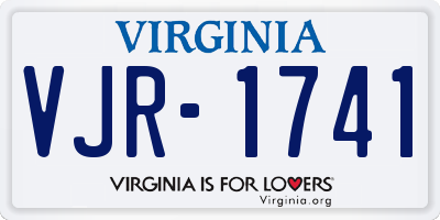 VA license plate VJR1741