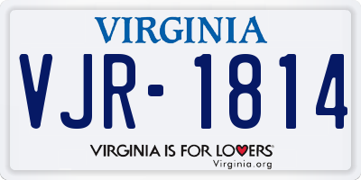 VA license plate VJR1814