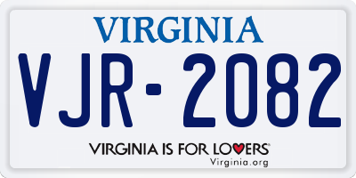 VA license plate VJR2082