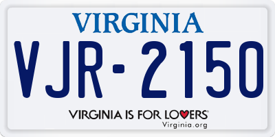 VA license plate VJR2150