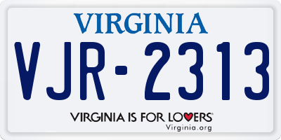 VA license plate VJR2313