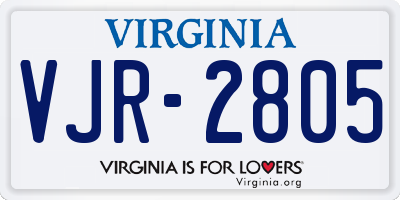 VA license plate VJR2805