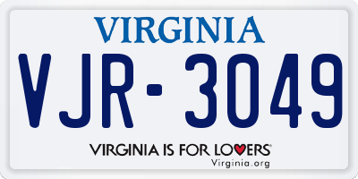 VA license plate VJR3049