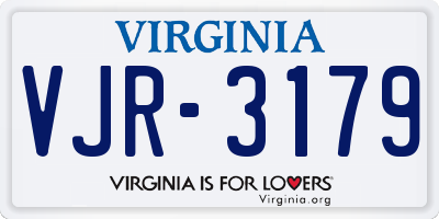 VA license plate VJR3179